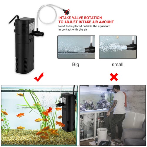 2W Aquarium Innenfilter Aquarium Pumpe 300 L/h für Aquarium bis 40 Liter Filter - Bild 12 von 12