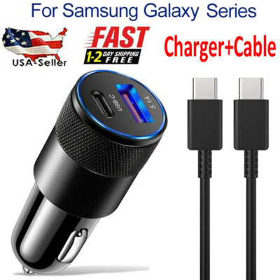 For Samsung Galaxy A13 A23 A33 A53 A73 5G Fast Car Charger Adapter & USB C Cable