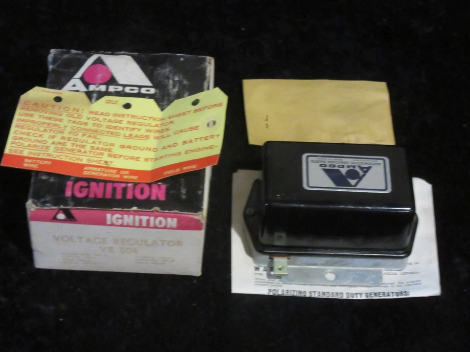 NOS 1956-1959 Chrysler DeSoto Dodge Plymouth Jeep AMPCO 12 V Voltage Regulator Foto 2 de 4