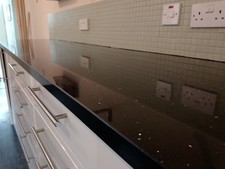 30mm thick Large Polished Solid Granite Worktop Black Sparkle Gloss Finish