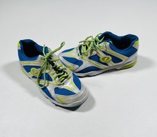 Dexter Bowling Shoes US 7.5 Blue Silver Neon Green Lace Up Slide Sole Mesh