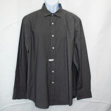 Nautica Slim Fit Button Down Shirt Mens XL Gray Wrinkle Resistant Office CC05