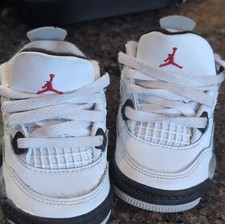 Jordan Air Jordan 4 Baby Sneaker White Black Red Grey Leather 4C DH6877-100