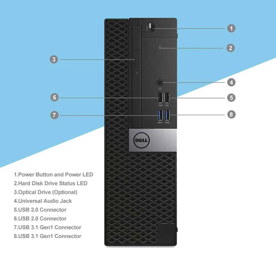 Computadora de escritorio Dell OptiPlex i7 PC hasta 64 GB RAM 1 TB NVMe SSD Win 10/11 WiFi Foto 2 de 4