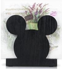 Cute Wooden Napkin Holder for Table Decor Kitchen Mickey Black 