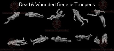 Star Wars Legion 3d printed Dead Clone Troopers for Terrain  - UNPAINTED
