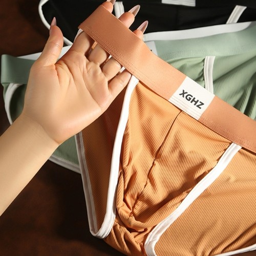 Men Elastic Waist Breathable Briefs Underwear Simple High Fork Pattern - Picture 3 of 19