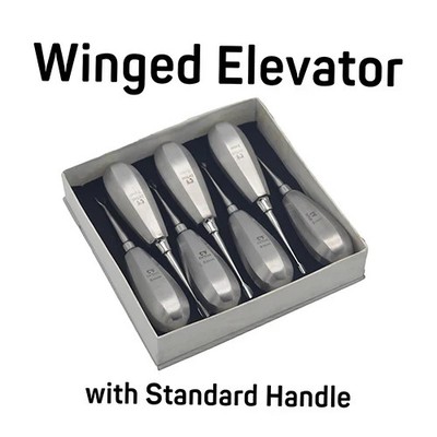 Set of 7 Wing Wings Winged Dental Elevators Scoop Style Small Handle (2mm-8mm)
