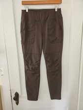 Carhartt Womens Pants S 4 6 Fitted Brown Stretch Nylon Stretch Reinforced Knee