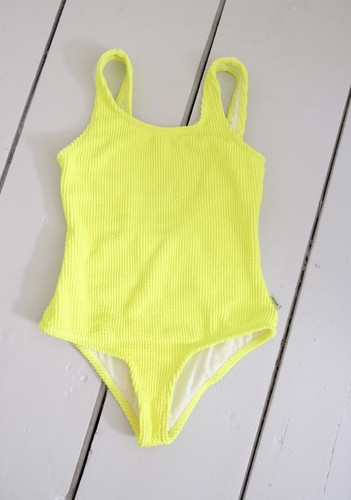 Limeapple Girls Este Crinkle Square Neck One Piece Swimsuit Citrus Lime Size 7 - Picture 4 of 11