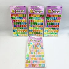 4 Vintage Sandylion Numbers (3) Letters (1) Mother of Pearl Stickers New Sealed