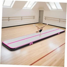  Air Gymnastics Mat 10ft/13ft/16ft/20ft Tumble 20ft*3.3ft*4in Black & Pink