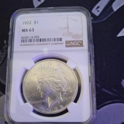 1922 PEACE SILVER DOLLAR ~ NGC - MS 63