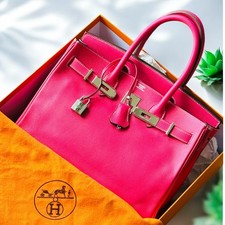 Hermes birkin 30 cm rose tyrien epsom bag