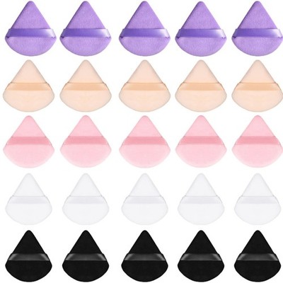 25 Stück waschbare dreieckige Makeup Puffs, wiederverwendbare lose Puder Make...