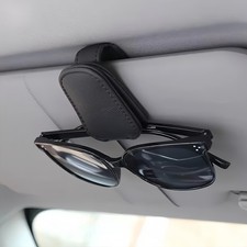 1PC Sunglasses Glasses Card Ticket Magnetic Clip Car Sun Visor Leather Holder