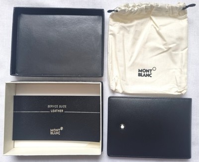 UNBENUTZTES MONTBLANC SCHWARZES LEDER NOTEBOOK GELDBÖRSE KARTENETUI - MODELL 30650
