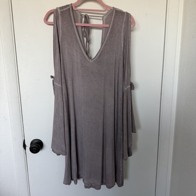 American Eagle Outfitters Mauve Long Sleeve Cold-Shoulder Dress