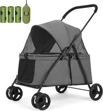 20 Larger Capacity, Dog Stroller for Medium/Small Pets W/Dog Poop Bags Dispe