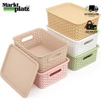 Aufbewahrungsbox Rattan Design 4L Stapelbar Mit Deckel 25X17X10,5 Cm 3 StüCk