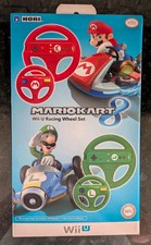 NEW SEALED Nintendo Wii U Mario Kart 8 Wheel Set Mario Red  Luigi Green Hori