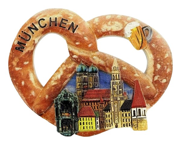MüNchen KüHlschrankmagnet 3D Brezel Altstadt Souvenir Magnet-image