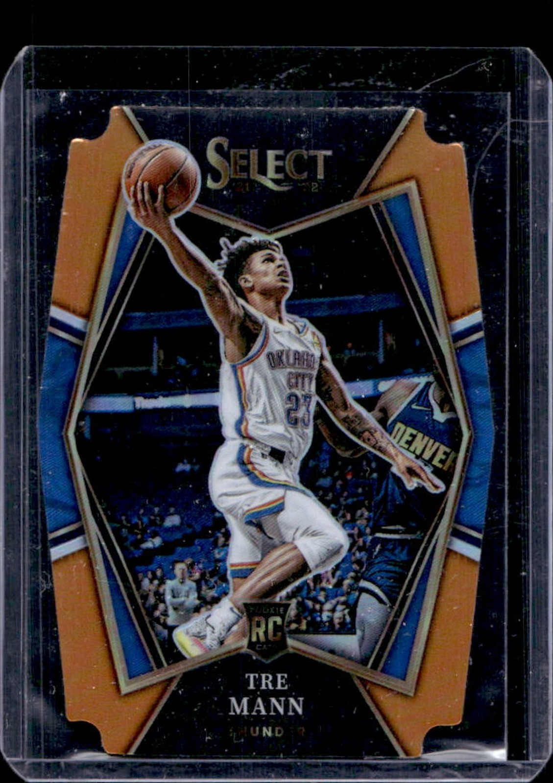2021-22 Select Tre Mann RC Orange Prizm Die Cut Premier Level #61/65 Thunder