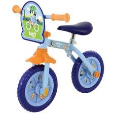 Bluey 2 in 1 Training Bike 10 Inch Kids Balance Pedal Bike Adjustable Seat Blue