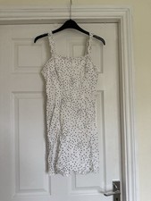 Urban outfitters, white and black mini dress frill straps small
