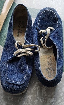 Vintage Brunswick Ladies Blue Bowling Shoes Retro Lace Up Size 8 (7.5-8)
