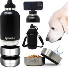 64oz Portable Dog Water Bottle for Hiking Travel Camping  Large, Black