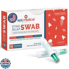 Epic Medical Supply Sting Relief Swab – Instant Mosquito Bite Relief and Bug 