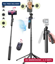 71" Auto Face Tracking Tripod for iPhone with Light,360 Rotating Phone St
