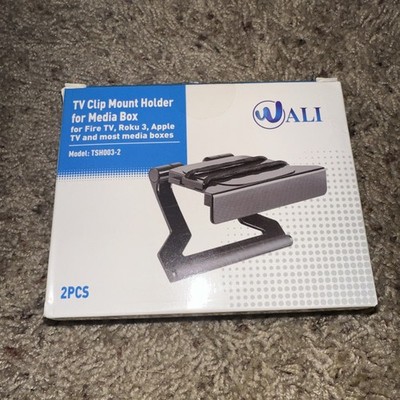 WALI TV Top Shelf, 5 X 5 Inch Flat Panel Adjustable Clip Mount Holder for Stream