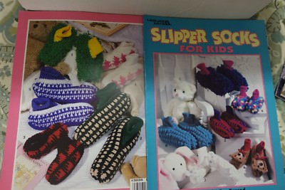 Leisure Arts Crochet Leaflet 3035 Slipper Socks for Kids 7 designs