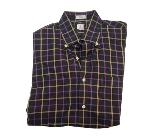 Camisa a cuadros Peter Millar Crown hecha a mano mediana para hombre manga larga abotonada