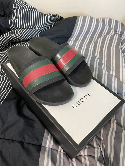 Gucci '72 Sport Pursuit Slides Men's Sandals - Black, US 12 for sale online | eBay