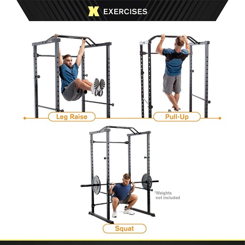 Power Cage Rack & Folding Utility Weight Bench CIRCUIT FITNESS AMZ-600CGKIT - Picture 2 of 16