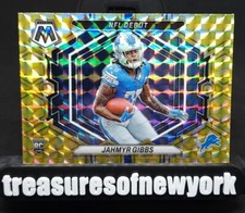 2023 Mosaic Jahmyr Gibbs Yellow Reactive Prizm NFL Debut Rookie Card#ND-10
