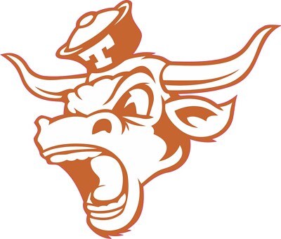 Longhorn Retro Full Size Football Helmet Decals