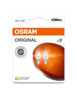 2x Stück W1,2W 12V 1,2W W2x4,6d Doppelpack Blister OSRAM Autolampe Glühbirne.