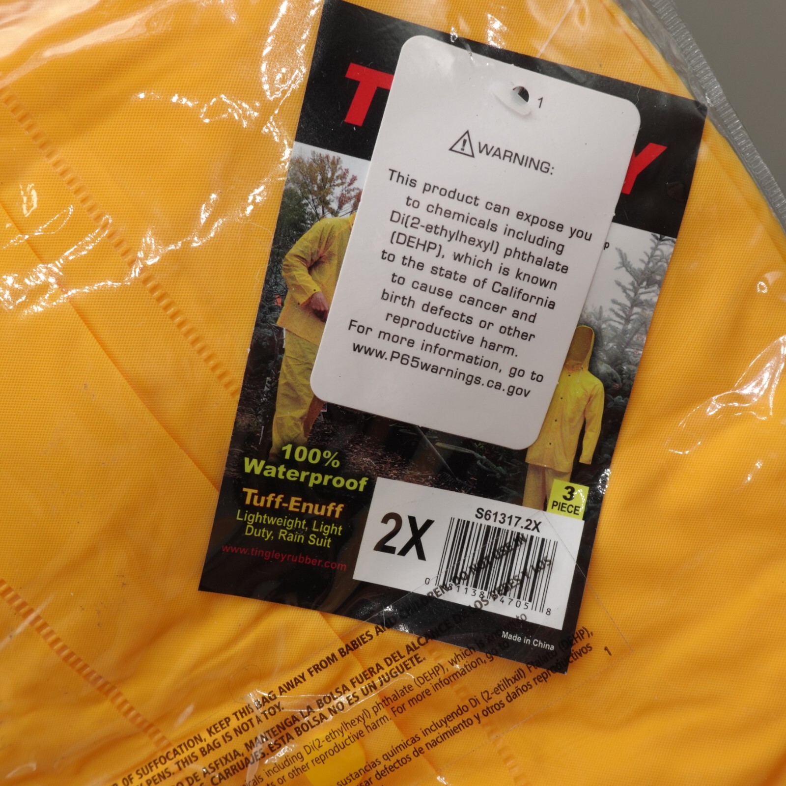 Rain Suit Tingley Tuff-enuff Large 3 Piece S61317.2X Snap Closure, New