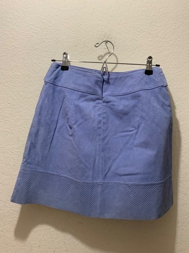NUOVA MINIGONNA IN PELLE GOFFRATA IN PELLE ANTHROPOLOGIE LAVANDA SERPENTE TAGLIA 2 - Foto 6 di 10