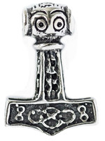 925 Silber Mini Wikinger Thorhammer Hammerface Thor Walhalla + Lederschnur