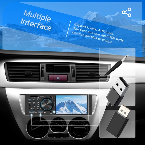 1Din Autoradio Mit Bildschirm Display Video Monitor Blutooth Freisprech +Kamera - Bild 11 von 18