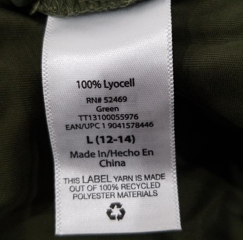 Time and Tru Women's Ruffle Sleeve Button Front Blouse Green Size L (12-14) - Bild 5 von 6