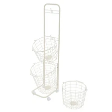 3 Tier Plastic Wheeled Laundry Hamper Rolling Clothes Storage Basket Garbage Bin