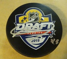 Autographed ALEXANDRE CARRIER Signed 2015 NHL Draft Hockey Puck Predators