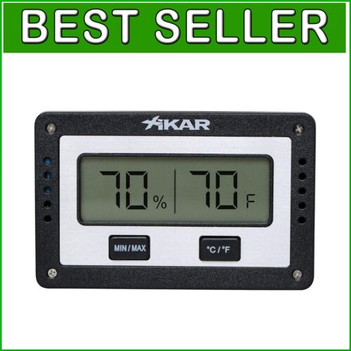 Accurate Digital Hygrometer for Cigar Humidors – Easy Calibrate, Tabletop Design