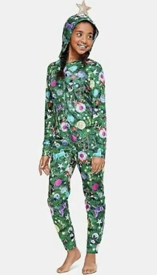 Christmas Pajamas Camo Pjs Womens NWT Justice PC STAR HOOD Pajama